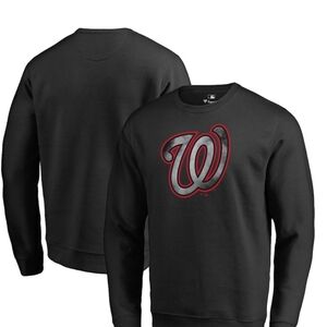 Washington Nationals Fanatics Black Core Smoke Fleece Sweatshirt Baseball Size S